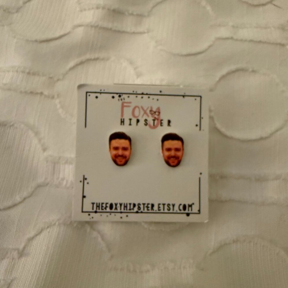 Justin Timberlake Face Stud Earrings
